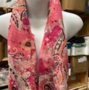 Chicos Pink Paisley Scarf
